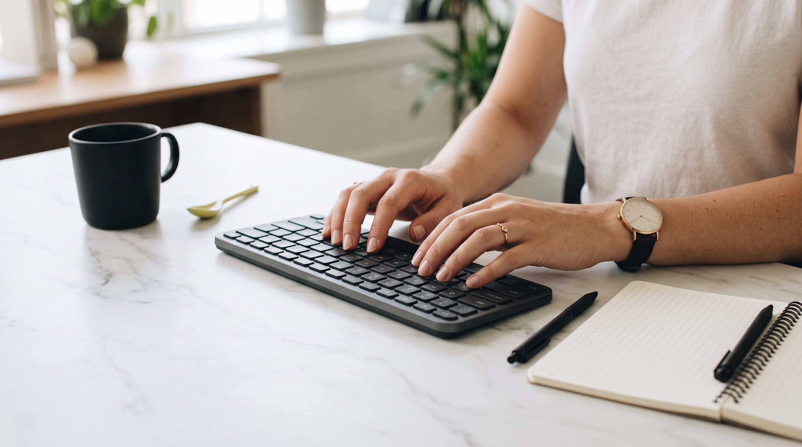 Working at a desk